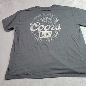 Coors Banquet Beer Graphic T-Shirt Mens 2XL Black Golden Colorado Brewery‎ Tee